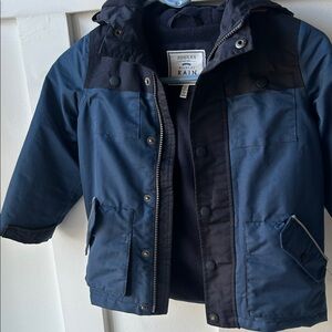 Joules Kids Blue and Black Raincoat, Fleece Lined Jacket, Boys 4Y, Right As Rain
